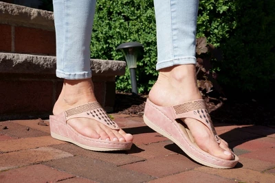 GC Shoes Kiara Embellished Comfort Slide Wedge Sandals 9 GC Shoes Kiara Embellished Comfort Slide Wedge Sandals - Image 7