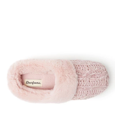 Dearfoams Womens Claire Cable Knit Chenille Clog Slipper 4 Dearfoams Womens Claire Cable Knit Chenille Clog Slipper - Image 2
