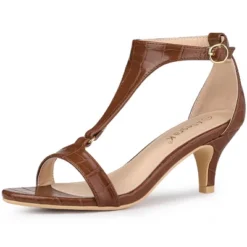 Allegra K Women's T Strap Croc Embossed Kitten Heel Sandals 16 Allegra K Women's T Strap Croc Embossed Kitten Heel Sandals -Noble Heels GUEST 4720bd1c 6905 4038 a1e3 6e90151cc483