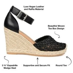 Journee Collection Womens Sierra Wedge Heel Espadrille Sandals -Noble Heels GUEST 47375b37 8864 413b bb22 d4fb1bcd4ef5