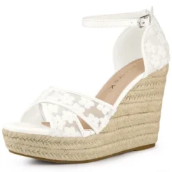 Allegra K Women's Ankle Strap Espadrille Wedge Heel Wedge Sandals -Noble Heels GUEST 4800836b 5d18 42fb 9ac5 a24652dbecd2