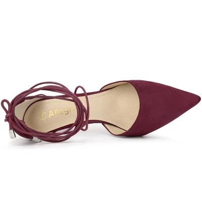 Allegra K Women's Pointed Toe Dress Pumps Lace Up Stiletto Heels Sandals 6 Allegra K Women's Pointed Toe Dress Pumps Lace Up Stiletto Heels Sandals - Image 4