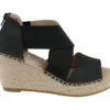 GC Shoes Tia Elastic Cross Strap Espadrille Wedge Sandals