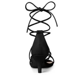 Allegra K Women's Strappy Kitten Heel Lace Up Sandals -Noble Heels GUEST 55d53339 361f 4702 8c1b fce316d3cbb6