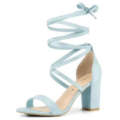 Allegra K Women's Open Toe Lace Up Chunky High Heels Sandals -Noble Heels GUEST 5940ed01 d6d9 4e27 baf2 f1affdb7a6a8