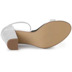 Allegra K Women's Glitter Ankle Strap Chunky Heels Sandals -Noble Heels GUEST 5b477daa e8ca 4f03 b162 7ed99a46b061