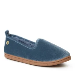 Dearfoams Women's Rachel Shiny Velour Closed Back Slipper -Noble Heels GUEST 5be26934 f7f3 4ae1 8a76 48781e670464