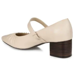 Journee Signature Womens Genuine Leather Ellsy Mary Jane Low Stacked Heel Square Toe Pumps -Noble Heels GUEST 5cd8b583 3adc 41d3 8de3 c7155eb8e700