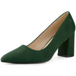 Allegra K Women's Pointy Toe Slip-on Plaid Printed Chunky Heels Pumps -Noble Heels GUEST 5d62449c 973c 4490 a448 5d75f24d5ae5