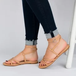 Journee Collection Womens Serissa Multi Strap Flat Sandals -Noble Heels GUEST 5f9ef23d bd75 410f 80a8 169d6d0650b0