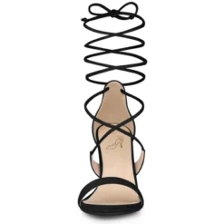 Perphy Stiletto High Heels Lace Up Sandals For Women
