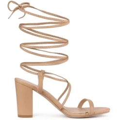 Allegra K Women's Strappy One Strap Lace Up Chunky Heels Sandals -Noble Heels GUEST 6510f163 5320 4912 8b8e 8ec335f8ce36