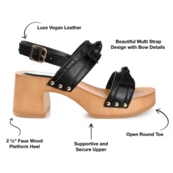 Journee Collection Womens Tia Double Bow Accent Clog Sandals -Noble Heels GUEST 65e6942a 1ae3 44b5 a8f9 1aebefa6c260
