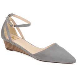 Journee Collection Womens Arkie Buckle Pointed Toe Sliver Wedge -Noble Heels GUEST 667ab463 fe83 447b bc19 6b11c36df971