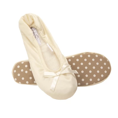Jessica Simpson Women's Satin Ballerina Yoga Slipper With Bow 6 Jessica Simpson Women's Satin Ballerina Yoga Slipper With Bow - Image 4