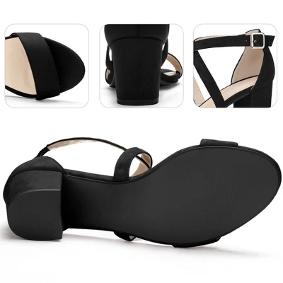 Perphy Women's Crisscross Strap Open-Toe Chunky Heels 5 Perphy Women's Crisscross Strap Open-Toe Chunky Heels - Image 3