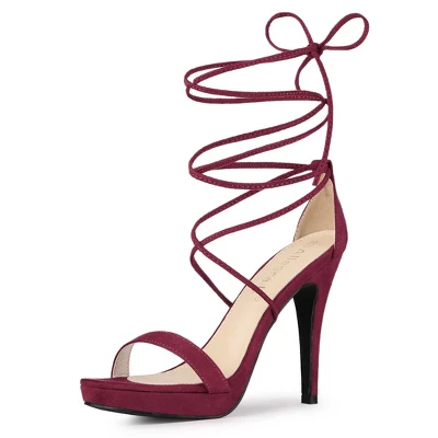 Allegra K Women's Platform Stiletto Heels Lace Up Sandals 10 Allegra K Women's Platform Stiletto Heels Lace Up Sandals - Image 8