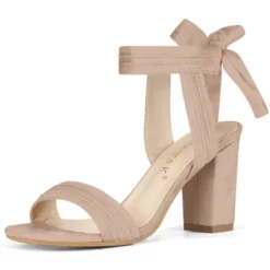 Allegra K Women's Open Toe Ankle Tie Back Chunky Heel Sandals -Noble Heels GUEST 70a862f7 2b87 45f1 a8dd 332f1c78e4de