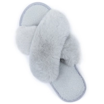 RockDove Women's Adeline Cross-Band Faux Fur Slide Slipper 12 RockDove Women's Adeline Cross-Band Faux Fur Slide Slipper - Image 10