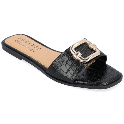 Journee Collection Womens Joarie Tru Comfort Foam Slip On Croco Slide Sandals 11 Journee Collection Womens Joarie Tru Comfort Foam Slip On Croco Slide Sandals - Image 9