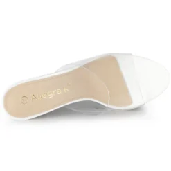 Allegra K Women's Clear Glitter Chunky Heels Slide Heel Sandals -Noble Heels GUEST 733f65c8 1e0c 4e4c 9310 8c7edefa23e5