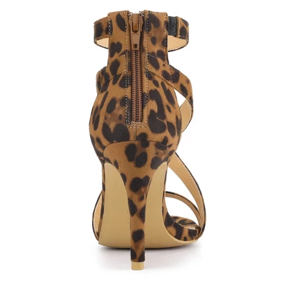 Allegra K Women's Zipper Ankle Strap Stiletto Sandals 5 Allegra K Women's Zipper Ankle Strap Stiletto Sandals - Image 3