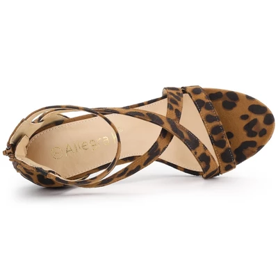 Allegra K Women's Zipper Ankle Strap Stiletto Sandals 6 Allegra K Women's Zipper Ankle Strap Stiletto Sandals - Image 4