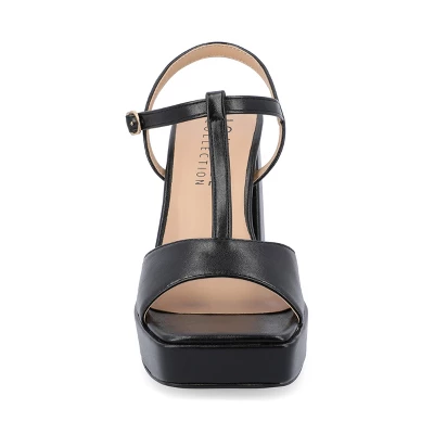 Journee Collection Womens Parson Metallic Vegan Leather Platform Sandals 7 Journee Collection Womens Parson Metallic Vegan Leather Platform Sandals - Image 5