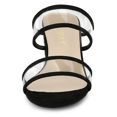 Allegra K Women's Clear Strap Block Heel Slide Sandals 4 Allegra K Women's Clear Strap Block Heel Slide Sandals - Image 2