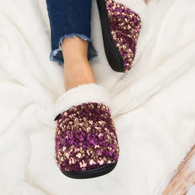 Isotoner Women's Sweater Knit Amanda Hoodback Slippers 7 Isotoner Women's Sweater Knit Amanda Hoodback Slippers - Image 5