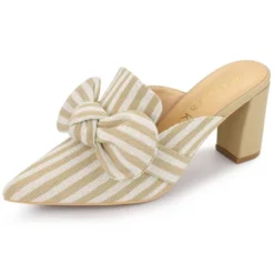 Allegra K Women's Stripe Bow Pointed Toe Block Heel Mules 24 Allegra K Women's Stripe Bow Pointed Toe Block Heel Mules -Noble Heels GUEST 76f7a91a 3c4f 4cb4 94a6 f3a224d5b5d1