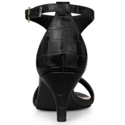 Allegra K Women's T Strap Croc Embossed Kitten Heel Sandals 12 Allegra K Women's T Strap Croc Embossed Kitten Heel Sandals -Noble Heels GUEST 7756a837 f4d9 4049 b2c5 e61570ad7547