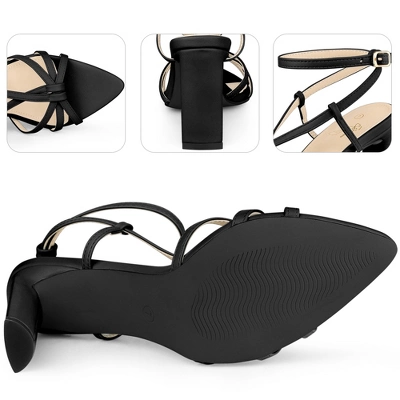 Perphy Pointed Toe Slingback Chunky Heel Sandals For Women 4 Perphy Pointed Toe Slingback Chunky Heel Sandals For Women - Image 2