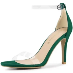 Allegra K Women's Open Toe Clear Ankle Strap Stiletto Heel Sandals -Noble Heels GUEST 7949c8cd b813 4dee 9808 11e3db79c959