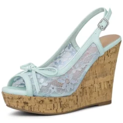 Allegra K Women's Wood Platform Heels Bow Lace Wedge Sandals 28 Allegra K Women's Wood Platform Heels Bow Lace Wedge Sandals -Noble Heels GUEST 79b14cdb 1a9f 465f 809c 9ce25ae6d28c