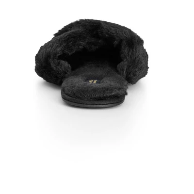 Women's Plus Size WIDE FIT Jojo Cross Slipper - Black | EVANS 3 Women's Plus Size WIDE FIT Jojo Cross Slipper - Black | EVANS