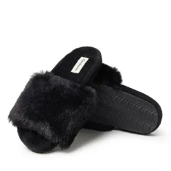Dearfoams Women's Milly Plush Pile Faux Fur Molded Footbed Slide Slippers -Noble Heels GUEST 837efaa8 038c 441c 8228 f298398c30d6