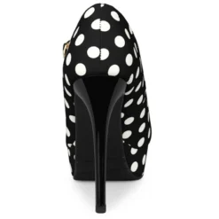 Allegra K Women's Polka Dots Platform Round Toe Ankle Strap Stiletto High Heel Pumps -Noble Heels GUEST 882dd36d 9866 4c7a a2f9 bb3762c9d13e