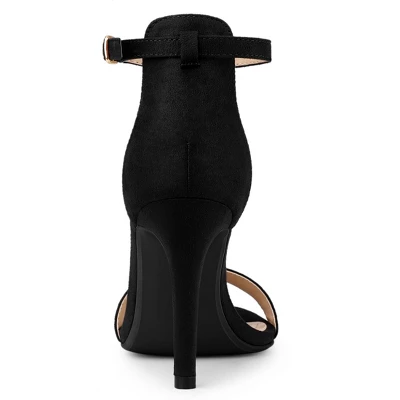 Allegra K Women's Suede Ankle Strap High Stiletto Sandals 5 Allegra K Women's Suede Ankle Strap High Stiletto Sandals - Image 3