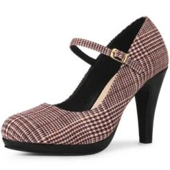 Allegra K Women's Houndstooth Platform Stiletto Heels Pumps -Noble Heels GUEST 8a460bf4 1637 4cb9 bac7 2aaae3cbf8f7