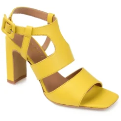 Journee Signature Womens Genuine Leather Beckie Block Heel Open Square Toe Sandals -Noble Heels GUEST 8a7d40ce 33d7 4fac 9945 49d4d89dbda7