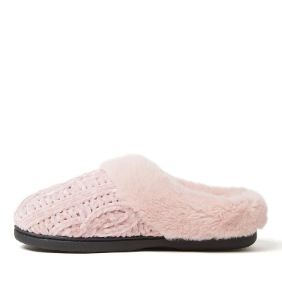 Dearfoams Womens Claire Cable Knit Chenille Clog Slipper 5 Dearfoams Womens Claire Cable Knit Chenille Clog Slipper - Image 3