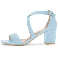 Allegra K Women's Crisscross Ankle Strap Block Heel Sandals -Noble Heels GUEST 8e93fef1 ae8d 4ea3 b01c cabfed0d9398