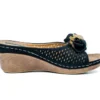 GC Shoes Juliet Perforated Flower Comfort Slide Wedge Sandals