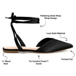 Journee Collection Womens Theia Tru Comfort Foam Tie Up Pointed Toe Ballet Flats -Noble Heels GUEST 90bdd0e6 2074 4ce4 99e3 c56954598c33