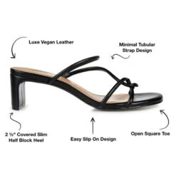 Journee Collection Womens Rianne Open Square Toe Half Block Heel Sandals -Noble Heels GUEST 91988ba9 e58a 43b7 9948 b90c40ad38fb