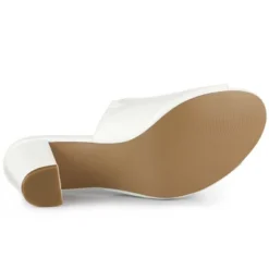 Allegra K Women's Slip On Block Heel Slide Sandals -Noble Heels GUEST 92ba38de ede1 4343 a694 856e2b345467