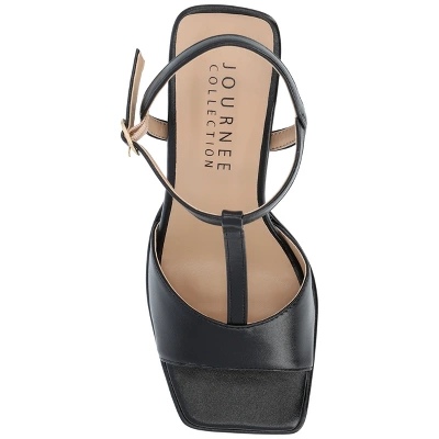 Journee Collection Womens Parson Metallic Vegan Leather Platform Sandals 5 Journee Collection Womens Parson Metallic Vegan Leather Platform Sandals - Image 3