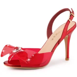 Allegra K Women's Slingback Rhinestone Open Toe Stiletto Heels Sandals -Noble Heels GUEST 987308b9 703d 4992 b4cf 0e6c24fb9d87
