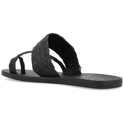 Journee Collection Womens Zindy Raffia Slip On Slide Sandal 8 Journee Collection Womens Zindy Raffia Slip On Slide Sandal - Image 6